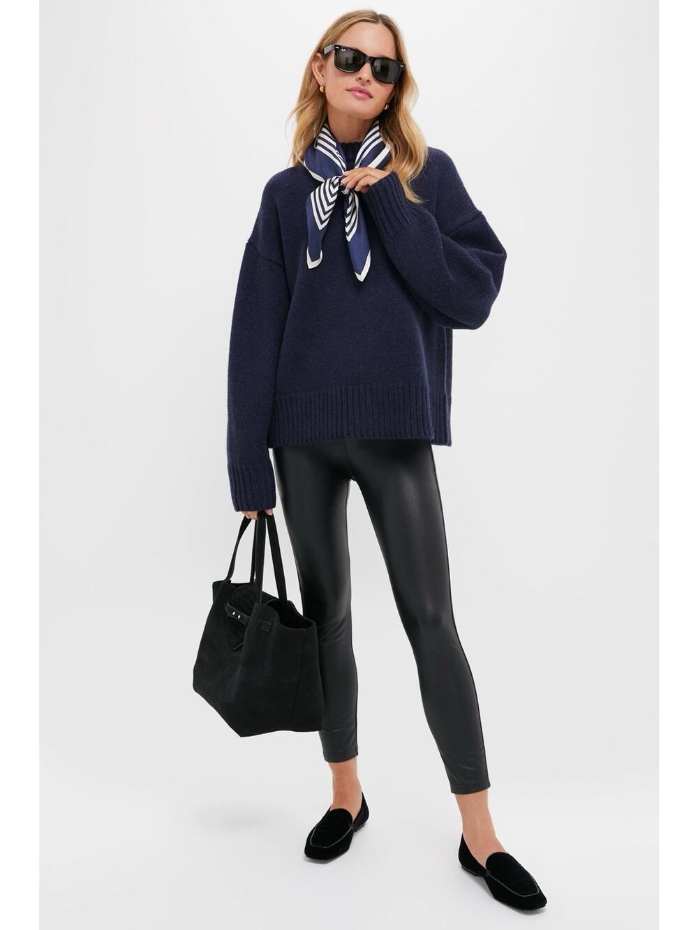 Tuckernuck Plus XXXLPants Faux Leather Leggings in Black Old Money Luxury Preppy